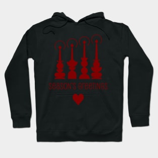 Traditional Christmas candlelights Scandinavian  retro style , season’s Greetings. Hoodie